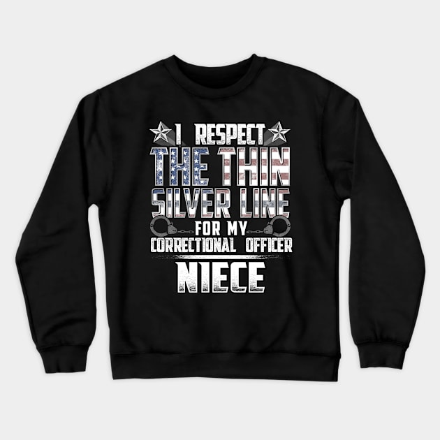 Correctional Office Niece Thin Silver Line Crewneck Sweatshirt by wheedesign